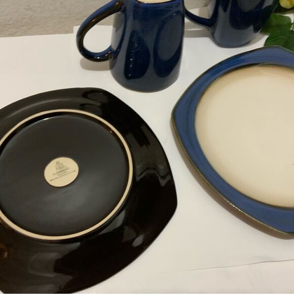 SET 4 Home Trends penumbra 2 salad Plates 8 3/4”  2 mugs 4 5/8” Discontinued G10 - Picture 8 of 10